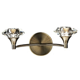 Luther Double Wall Bracket Antique Brass Crystal Dar Lighting